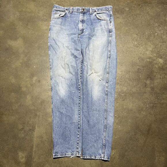 Vintage 90s Wrangler Blue Straight Leg Jeans 38x34 - Picture 1 of 4